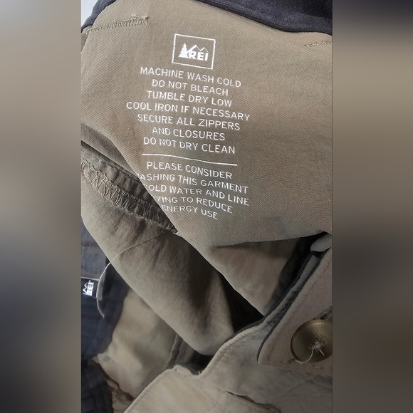 REI Pants Mens 30L Long Tan Khaki Beige Cargo Nylon Hiking Stretch Outdoor - Picture 9 of 14